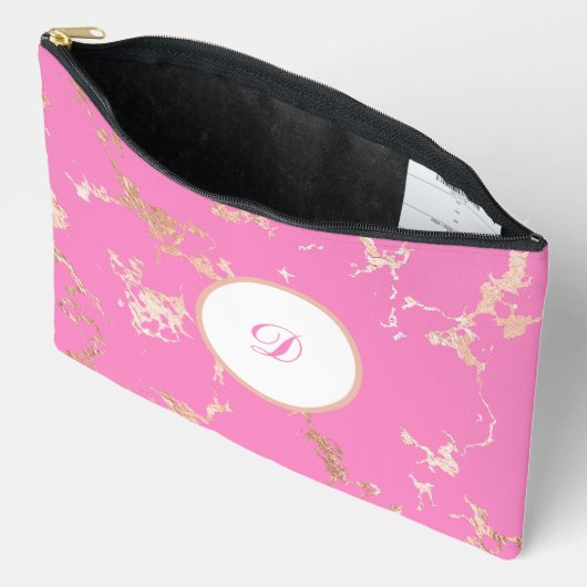 Hübsche Rosa- und Goldmarmor Zubehörtasche (Offen)