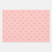 Hübsche Rosa- und Goldmuster Geschenkpapier Set (Vorderseite 3)