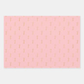 Hübsche Rosa- und Goldmuster Geschenkpapier Set (Vorderseite)