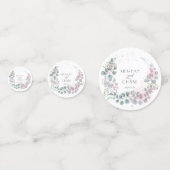 Hübsche Rosa und grüne Eukalyptus Konfetti (Vorderseiten)