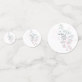 Hübsche Rosa und grüne Eukalyptus Konfetti (Rückseiten)