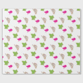 Hübsche rosa und grüne Feiern Geschenkpapier (Flach)