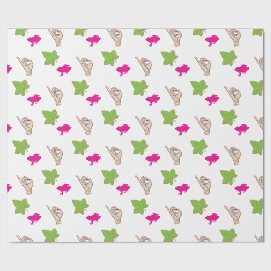 Hübsche rosa und grüne Feiern Geschenkpapier (Flach)