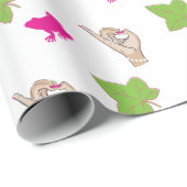 Hübsche rosa und grüne Feiern Geschenkpapier (Rolleneckpunkt)