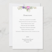 hübsche, rosa und lila Aquarelltupe Einladung (Rückseite)