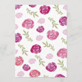 Hübsche Rosa- und Lila Rose Blätter Hochzeiten Menükarte (Rückseite)