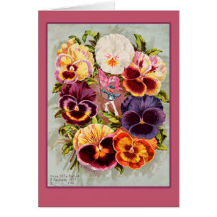 Hübsche rosa und lila Stiefmütterchen-Vintage