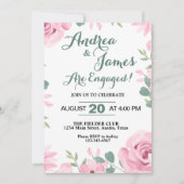 Hübsche rosa und meeresgrüne Engagement-Partei Einladung (Vorderseite)