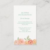 Hübsche Rosa- und Pfirsichfarben-Blume mit Gold Visitenkarte (Rückseite)