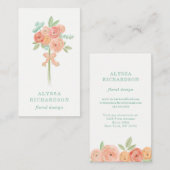 Hübsche Rosa- und Pfirsichfarben-Blume mit Gold Visitenkarte (Vorne/Hinten)