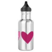 Hübsche rosa und pfirsichfarbene Herzen Edelstahlflasche (Rechts)