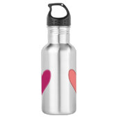 Hübsche rosa und pfirsichfarbene Herzen Edelstahlflasche (Rückseite)