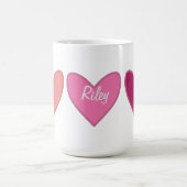 Hübsche rosa und pfirsichfarbene Herzen Kaffeetasse (Mittel)