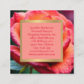 Hübsche, rosa und pfirsichfarbene Rose AI Quadratische Visitenkarte (Rückseite)