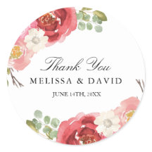 Hübsche Rosa und Rote Wasserfarbe Blume Vielen Dan