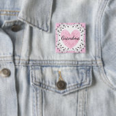 Hübsche Rosa- und Schwarz-Grandma-Babydusche Button (Beispiel)