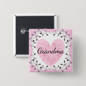 Hübsche Rosa- und Schwarz-Grandma-Babydusche Button (Vorne & Hinten)
