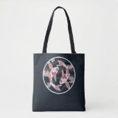Hübsche Rosa und Schwarz-Koi-Fischteich-Logo Tasche (Vorderseite)