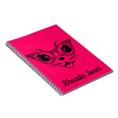 Hübsche, rosa und schwarze Katzenart Notizblock (Rechte Seite)