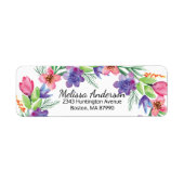 Hübsche Rosa- und violette Blumen Rücksendeadresse (Vorne)
