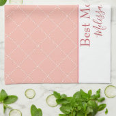 Hübsche rosa und weiße beste Mama überhaupt Geschirrtuch (Gefaltet)