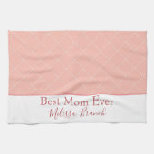 Hübsche rosa und weiße beste Mama überhaupt Geschirrtuch (Horizontal)