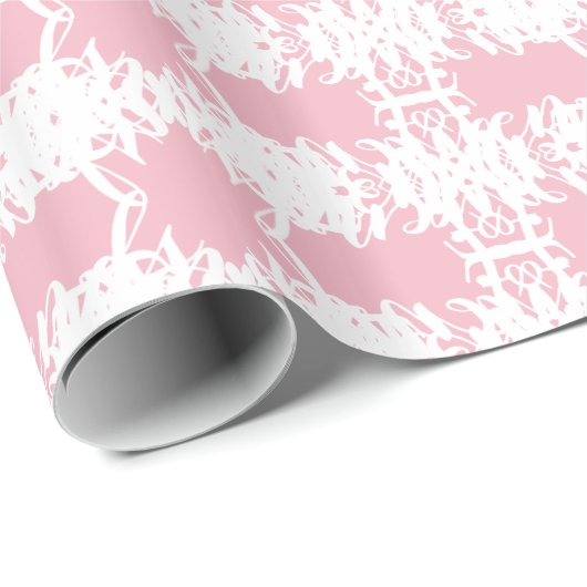 Hübsche, rosa und weiße Geschenkwrake Geschenkpapier (Rolleneckpunkt)