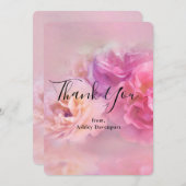 Hübsche rosa und weiße Nelken Fotografie Dankeskarte (Vorne/Hinten)