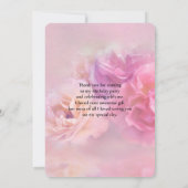 Hübsche rosa und weiße Nelken Fotografie Dankeskarte (Rückseite)