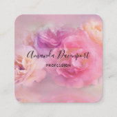 Hübsche rosa und weiße Nelken Fotografie Quadratische Visitenkarte (Vorderseite)