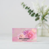 Hübsche rosa und weiße Nelken Fotografie Visitenkarte (Stehend Vorderseite)
