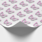 Hübsche Rosa und Weiße Schmetterlingswrap Geschenkpapier (Ecke)