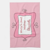 Hübsche Rosa und Weiße Welten Beste Mutter Handtuch (Vertikal)
