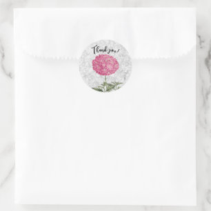 Hübsche rosa Vintage-Hortensie Danke schön Runder Aufkleber