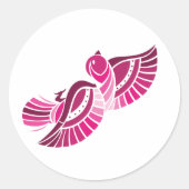 Hübsche Rosa Vogelkleber Runder Aufkleber (Vorderseite)