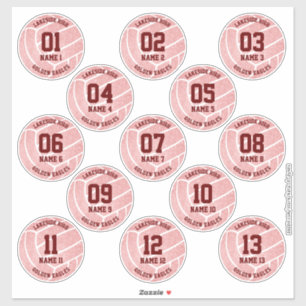 hübsche rosa Volleyballfeier Aufkleber