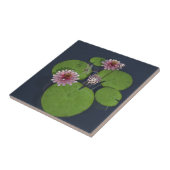 Hübsche Rosa Wasserlilie und Libelle Fliese (Seite)