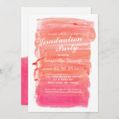 Hübsche rosa Watercolor-Abschluss-Party Einladung (Vorne/Hinten)