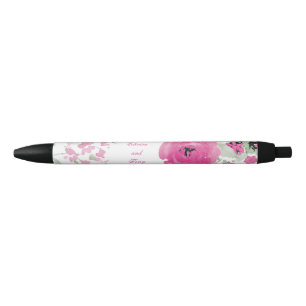 Hübsche rosa Watercolor-Rosen Kugelschreiber