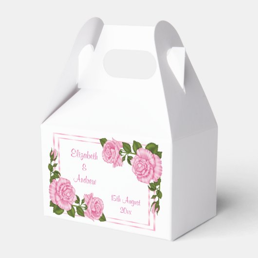 Hübsche rosa Wedding Eckblumensträuße Geschenkschachtel (Vorderseite)