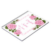 Hübsche rosa Wedding Eckblumensträuße Notizblock (Linke Seite)