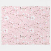 Hübsche rosa weiße Blumen   Fleecedecke (Vorderseite (Horizontal))