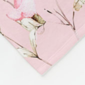 Hübsche rosa weiße Blumen   Fleecedecke (Ecke)