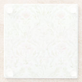 Hübsche rosa weiße Blumen Glasuntersetzer (Rückseite)