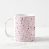 Hübsche rosa weiße Blumen Kaffeetasse (Links)