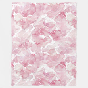 Hübsche rosa weiße Blüten Fleecedecke