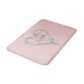 Hübsche rosa weiße Herzfransen Badematte (Schrägansicht)