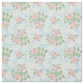 Hübsche Rosa-Weiße-Hunde-Rose auf Sky Blue Fabric Stoff (Muster)