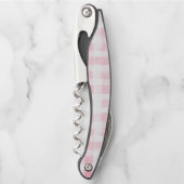 Hübsche rosa weiße Karo-Streifen-Brautparty Kellnermesser (Vorderseite)