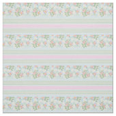 Hübsche, rosa, weiße Rose auf blau gestreiftem Sto Stoff (Muster)